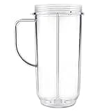 QueenTrade QT Tall 22oz Replacement Part Cup Mug with handle compatible with 250w Magic Bullet On-The-Go Mug