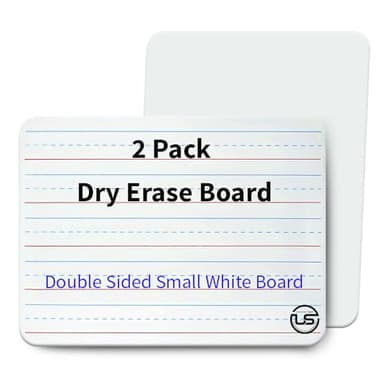 Small White Board 9X12, Small Dry Erase Board 2 Pack Whiteboard Dry Erase Double Sided with Lines Mini Whiteboard, Lapboard Ideal for Homeschool, Office, Classroom White Boards for Kids