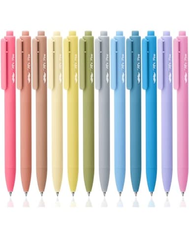 Mr. Pen Retractable Gel Pens - 12 Pack, Black Ink, Pastel Barrel, Fine Point 0.5mm, Retractable, Cute Pens for Journaling
