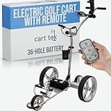 Cart-Tek Electric Golf Push Cart with Remote Control, Rugged Steel Frame, Dual Quiet Motors, 36+ Holes, 10.4 AH Lithium-Ion Battery, Easy to Use Golf Trolley Caddy The Yellowstone