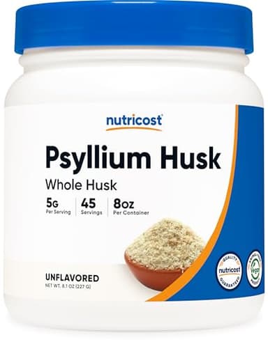 Nutricost Psyllium Whole Husk Powder (Flakes) 8.1oz - Gluten Free & Non-GMO