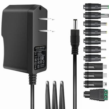 Universal 5V 2A ac Adapter Power Supply with 11 DC Plug Tips AC to DC5V 1.5A 1A 800mA 600mA 500mA 400mA 300mA 200mA 100mA Power Adapter 5v wall Charger ac dc Adapter (DC5V~2A)