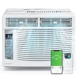 ROVSUN Smart 6000 BTU Window Air Conditioner with WiFi, Energy Saving Window AC Unit with Remote & App Control & Timer Function & Easy Install Kit, for Rooms up to 250 Square Feet, 115V/60Hz, White