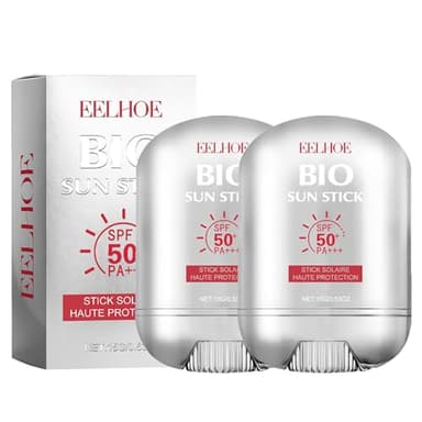 2 Pcs Bio Sun Stick SPF50, Unisex Beach Defense Water-Resistant Sunscreen Stick, Refreshing Non Greasy, Easy to Apply