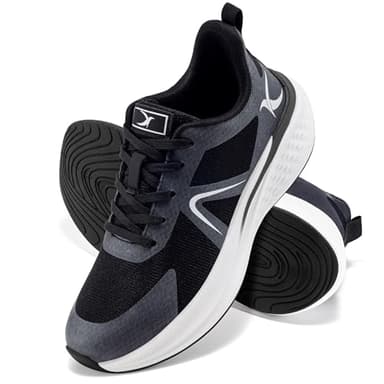HARENCE Running Shoes for Women Sneakers: Comfortable Breathable Non Slip Athletic Lightweight Walking Tennis Shoes for Gym Workout Cross Training Black