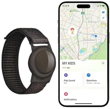 GPS Tracker for Kids (iOS Only) iOS Only Real Time Mini Locator Watch Band for Teens Special Needs and Elderly Hidden Tracking Device Works with Apple Find My No Monthly Fee Smart Safety Solution