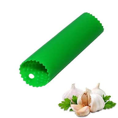 Sinnsally Garlic Peeler Skin Remover Roller Keeper,Easy Quick to Peeled Garlic Cloves with Silicone Tube Roller Garlic Peeling Kitchen Tool(Green)