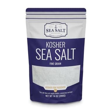 Fine Grain Kosher Salt, Non-Iodized & Natural Fine Replacement for Table Salt for Table Shakers, 14 oz Bag