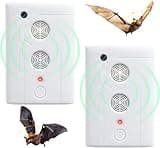 2 Pack Bat Repellent, Bat Repellent Ultrasonic Indoor for Attic Porch House, Bat Repellent System, Adjustable Plug in Bat Exclusion Device Indoor, Friendly to Human and Pet