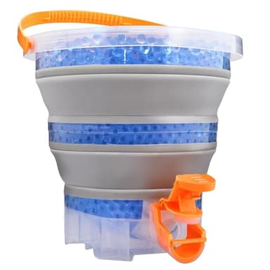TANSAR Foldable Gel Ball Blaster Ammo Bucket, Portable Splatter Blaster Accessories, Gel Gun Ammo Container with Strainer, Large Capacity Tub for Holds 10,000 Gel Balls, for Ages 14+, Orange