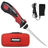 Cordless Electric Fillet Knife - 8-Inch Serrated Stainless Steel Blades with Non-Stick Coating, Ergonomic Non-Slip Handle, Cooling Vent, and Portable Carry Bag – Rechargeable Electric Knife for Effortless Fishing Filleting (8in-Blade Set)