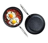 Granite Stone Professional Frying Pan Set, Hard Anodized Ultra Nonstick 10” & 11.5” Pro Chef’s Skillet Set, Durable Granite Surface Coated 3x and Infused with Minerals & Diamonds, Induction Capable