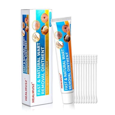 HEALMUSZ Skin Tag Remover & Wart Remover Cream, 17% Salicylic Acid Fast-Acting Formula for Common, Flat & Plantar Warts, for Hands, Feet & Body