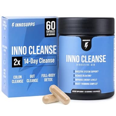 InnoSupps Inno Cleanse 14 Day Colon & Detox Flush, Waist Trimming Complex, Gut Cleanse, Digestive System Support, Stool Softener & Reduced Bloating & Occasional Constipation Relief
