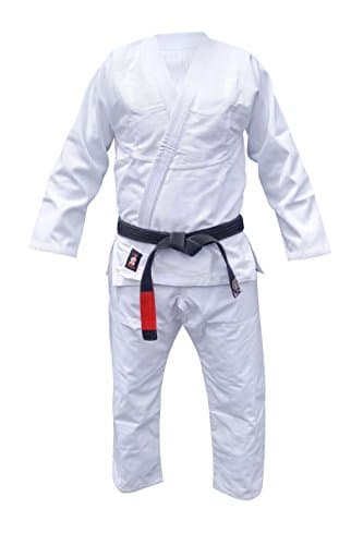 Your Jiu Jitsu Gear Brazilian Jiu Jitsu Gi Uniform Set Premium Quality BJJ 450 GSM For Competition & Training (White/A1) Free White Belt