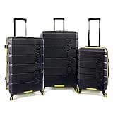 NAUTICA Lightview 3pc Hardside Luggage Set, Navy/Yellow