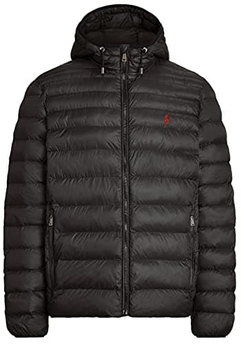 Polo Ralph Lauren Men's Hoodie Puffer Jacket (Black, XL)