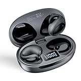 Open Ear Earbuds Lightweight Comfort Clip Wireless Earbuds Sweat Resistant Bluetooth Headphones Bone Conduction Sport Headphones for Workouts and Running with Dual Digital Display 44H Playtime IPX7