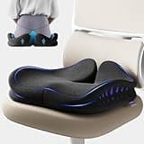 ZZ-WELL Seat Cushions for Office Chairs - Patented Coccyx Cushion for Tailbone Pain - 21.2" W x 16.5" L Extra Large Memory Foam Seat Cushion with Removable Cover