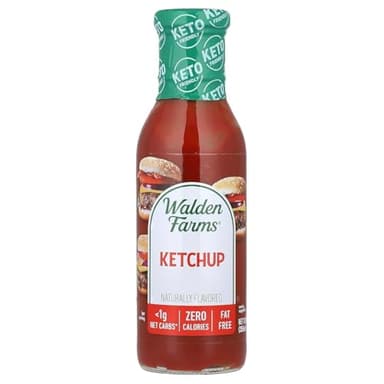 Walden Farms Ketchup – Zero Calorie, Sugar Free, Keto & No Carb Classic Tomato Condiment for Burgers, Fries & More – 12 oz Bottle