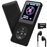 MP3 Player 128GB with Speaker Earphone Portable HiFi Lossless Sound MP3 Mini Music Player Voice Recorder E-Book HD Screen 1.8 inch Black