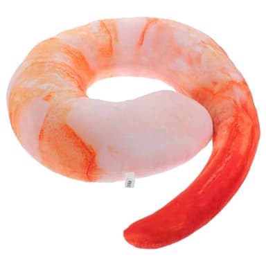 Happyyami Adorable Shrimp Neck Pillow for Travel Unique Cartoon Design Comfortable Head Support for Travel Pillow for Adults