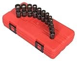 SUNEX TOOLS 1825 1/4-Inch Drive Universal Magnetic Impact Socket Set, Metric, 12-Point, Cr-Mo, 5mm - 15mm, 11-Piece