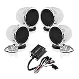 BOSS Audio Systems MC470B 3 Inch Motorcycle Full Range Speakers and Amplifier Sound System - Bluetooth 2 Channel Amplifier, Weatherproof, Volume Control, ATV UTV Compatible