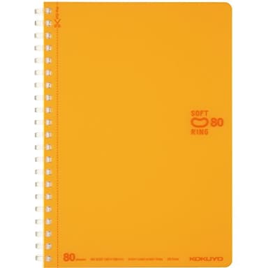 KOKUYO Spiral Lined Notebook, 7.2'' x 5'' Pastel Journal B6 Soft Ring Notebooks with Dot 6 mm Ruled, 80 Sheets, Orange 1 Subject Notebook, Note Taking for School. Japan Import (SU-SV348BT-YR)