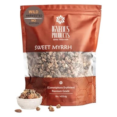 Myrrh Resin by Igneous Products (1 LB) | 100% Natural Myrrh Incense | Commiphora Erythraea | Bulk
