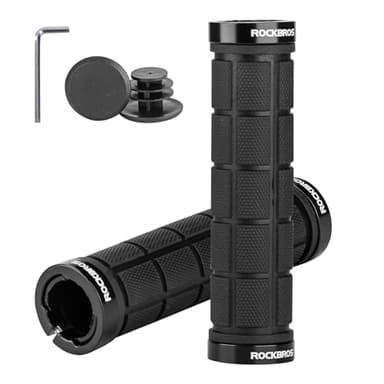 ROCKBROS Bike Handlebar Grips Bike Grips Double Lock On Comfortable Bicycle Handlebar Grips Non-Slip for Mountain Bike BMX Bike Scooter Beach Cruiser, Folding Bike