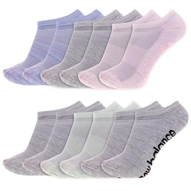 New Balance Unisex Performance Cushioned No Show 12 Pair Pack, Grey, Medium