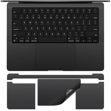 CaseBuy Palm Rest Protector Vinyl Skin Stickers(3 in 1) for 2026-2023 MacBook Pro 14 inch M5 M4 M3 Pro/Max A3426 A3427 A3434 A2918 A2992 A3401 A3112 with Touch-ID Scratch-Resistant Cover -Space Black
