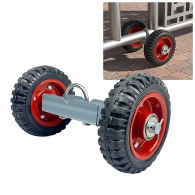 Rolling Gate Wheels, 600lb Capacity 6-Inch Double Wheel for Gate with 304 Stainless Steel Adjustable U-Bolts, Sliding Gate Carrier for Metal Tube Gates Driveway Chain Link Fence or Wooden Gate, 1 Pack