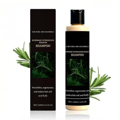 Organic Rosemary Hair Growth Shampoo for Thinning Hair & Hair Loss, Sulfate Free Volumizing with Hydrolyzed Keratin, Repairs Dry Damaged Strands & Scalp for Men & Women 7.4 fl oz