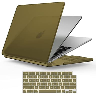 IBENZER Compatible with 2025 2024 2023 2022 MacBook Air 13 inch Case M4 A3240 M3 A3113 M2 A2681, Plastic Hard Shell Case with Keyboard Cover for Mac Air 13.6, Olive Green, MAT13-KK-OLGN+1