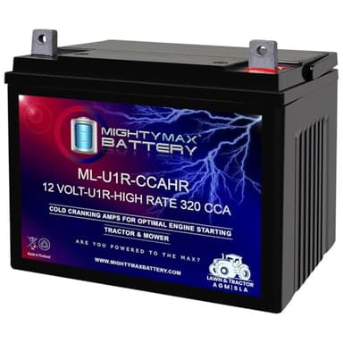 ML-U1R-CCAHR -12 Volt, 320 CCA, Nut and Bolt (NB) Terminal, Rechargeable SLA AGM High Rate Series Battery