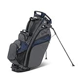 Bag Boy Chiller Pro Hybrid Golf Stand Bag, 15 Way Top with Full Length Individual Dividers, Rubberized Putter Well, Removable Cooler, 8 Zippered Pockets, Charcoal/Navy/Black