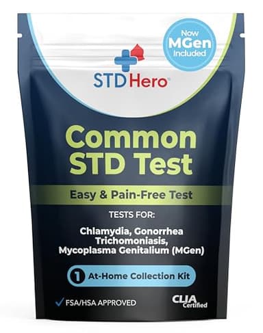 STD Hero At-Home Common STD Test Kit for Women and Men - Test for the Top Four STD's - Includes MGen - Private At-Home Collection - Simple, Discreet, Easy-to-Use with Fast Online Results