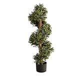 Nearly Natural 33in. Boxwood Topiary Spiral Artificial Tree (Indoor/Outdoor)