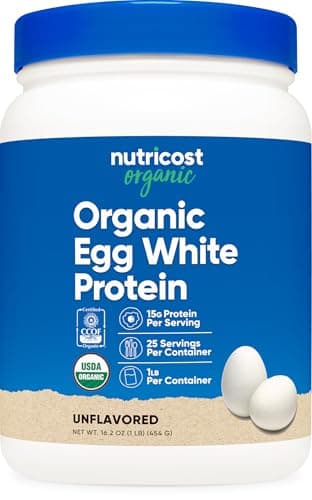 Nutricost Organic Egg White Protein Powder (1LB) 25 Servings Per Container - GMO-Free, Gluten-Free