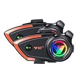 Motorcycle Helmet Bluetooth Headset 500meters 2 Riders Bluetooth Helmet Intercom Headset with CVC Noise Sound Quality Speakers Communication Systems Motorcycle Riding/Snowmobile/Cycling/Sports(（2PC）