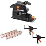 WEN CT1065 10-Amp 6.5-Inch Plunge Cut Sidewinder Circular Track Saw, Black With 110-Inch Guide Rail, Adapters, and 6" Quick Release Clamps (2 Pack)