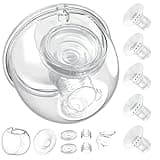 Wearable Breast Pump Milk Collector Cup Accessories,Compatible with 24mm TSRETE/kmaier/eulumap/Momcozy S9/S12 Wearable Breast Pump,Upgrade Duckbill Valve with Free Rotation,Extra 5pcs Flange Inserts