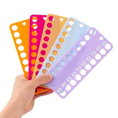 LOKUNN Embroidery Floss Organizer, 5 Color Plastic Floss Bobbin, Cross Stitch Thread Organizer and Storage, Floss Cards with 20 Holes and Label, Craft Diy Embroidery