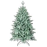5FT Blue Spruce Artificial Christmas Tree - 1200 PE&PVC Tips - Metal Stand and Hinged Branches for Home, Party Decoration