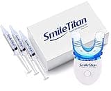 Smile Titan Teeth Whitening Kit with LED Light, 3 Carbamide Peroxide Teeth Whitening Gel Express Teeth Whitener. Remove Stains from Coffee, Smoking, Wine, Food (5 Piece Set)