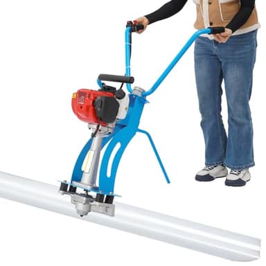 4 Stroke Gas Concrete Wet Screed, 35.8CC 900W Commercial Power Screed Vibratory Screed Gas Power Vibrating Concrete Power Screed Cement Road Construction Suitable for 3.2-16ft Rulers (Steel)