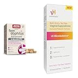 Jarrow Fem-Dophilus Probiotics 10 Billion CFU and vH Essentials Boric Acid Vaginal Suppositories with Tea Tree Oil and Lactic Acid - Feminine Health Bundle