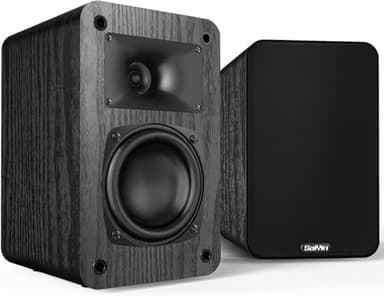Saiyin Passive Bookshelf Speakers, 2-Way Passive Speakers, 3.5" Woofer & Silk Horn Tweeter, 60Hz Bass for Home/Office/Theater Pair (Needs Amplifier or Receiver to Operate)